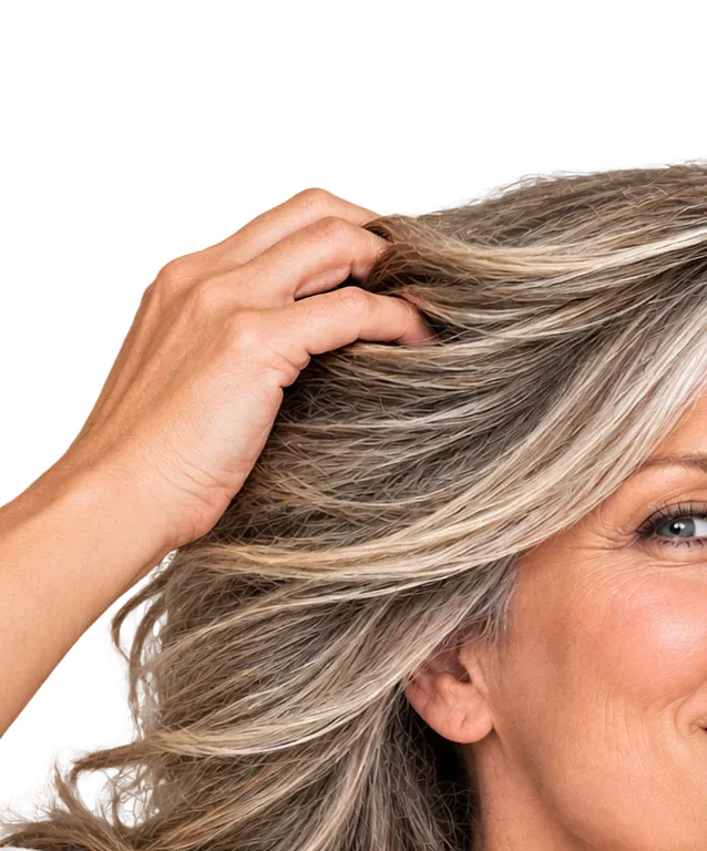 Woman running her hand through her hair