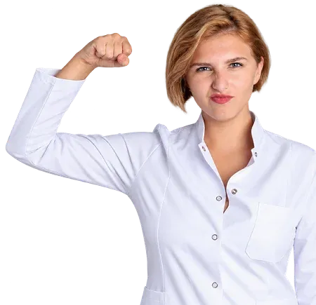 Woman flexing her arm