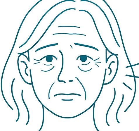 Woman with puffy eyes